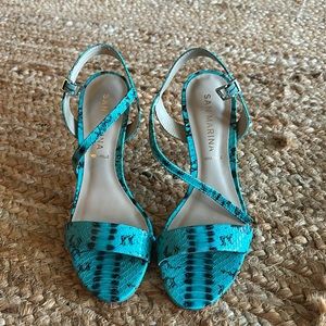 San Marina French snake sandals heels